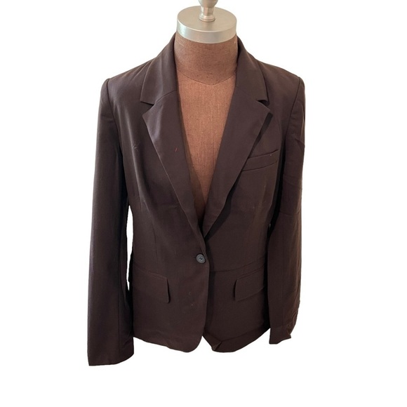Adec Phillipe Adec Blazer Dark Brown Single Button Size 10 - Picture 1 of 9
